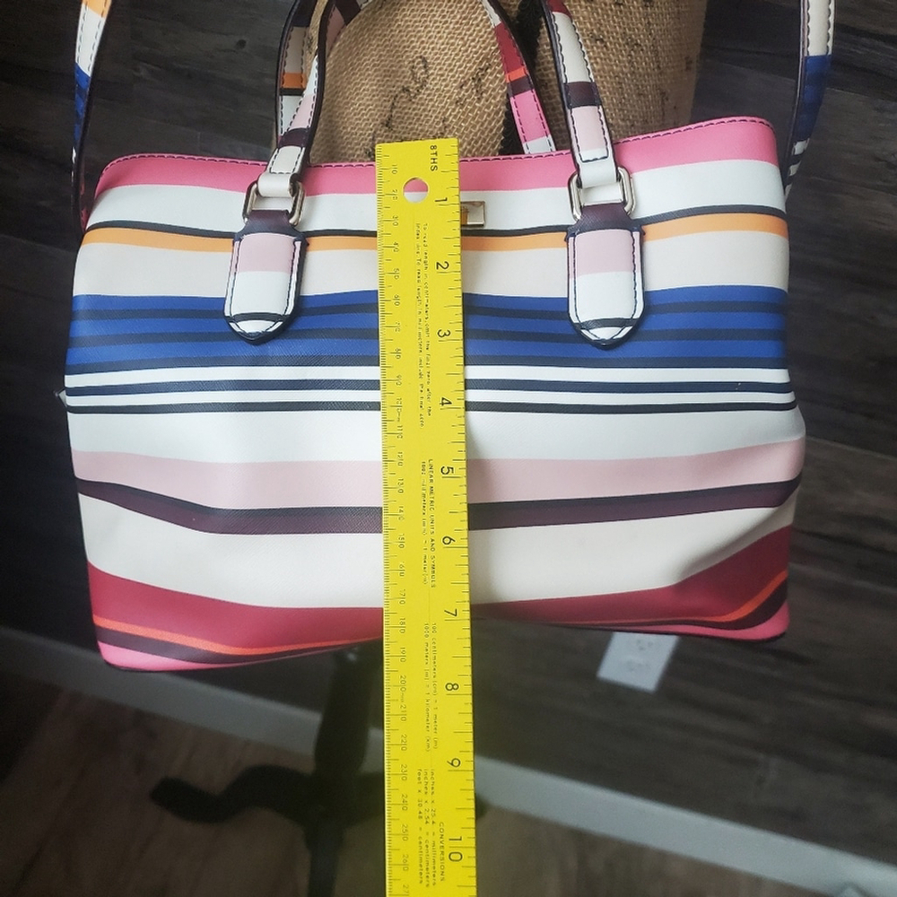 Kate Spade Laurel Way Berber Stripe Pink Tote Crossbody - Picture 12 of 14